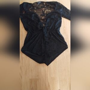 Hers & Mine   Black Lace Bodysuit (S)